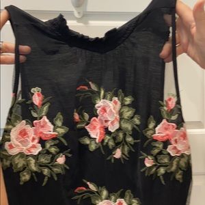 Embroidered black top from INC
